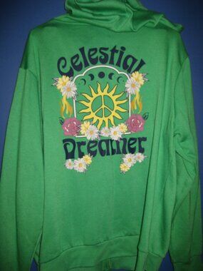 Green Zip Hoodie Size L Celestial Dreamer
